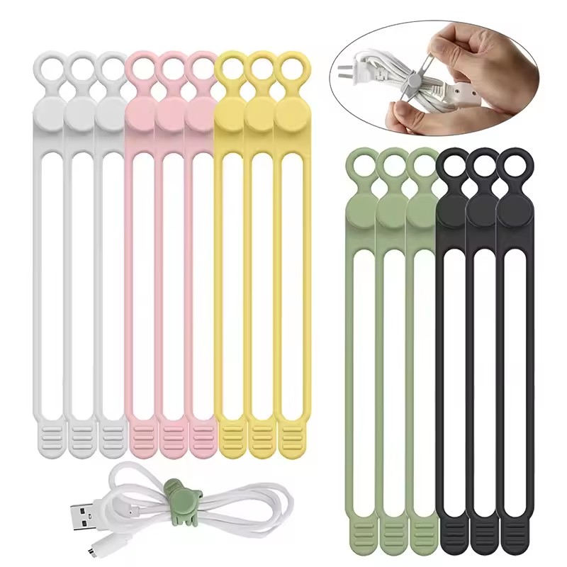 10 attaches-câbles en silicone - Cable Organizer avis et prix